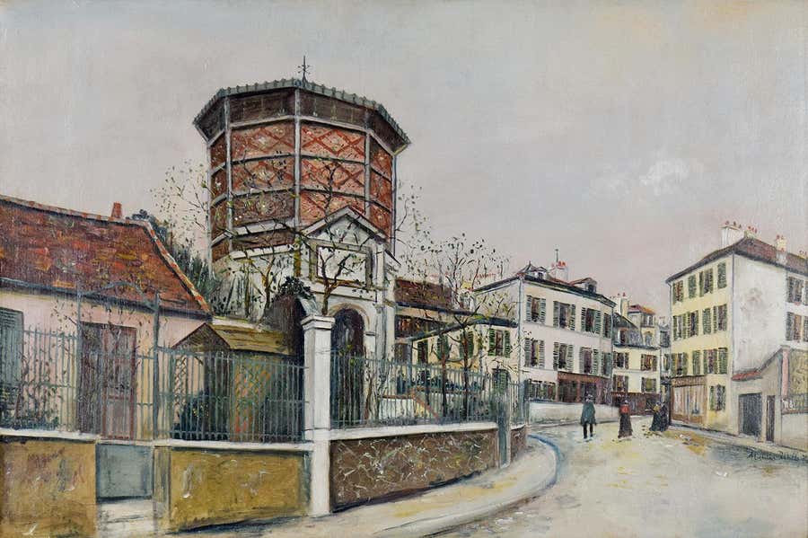 Place Jean-Baptiste-Clément by Maurice Utrillo - Street scene in Paris