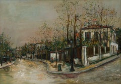 Rue à Sannois von Maurice Utrillo - Stadtszene, Ölgemälde, Impressionist