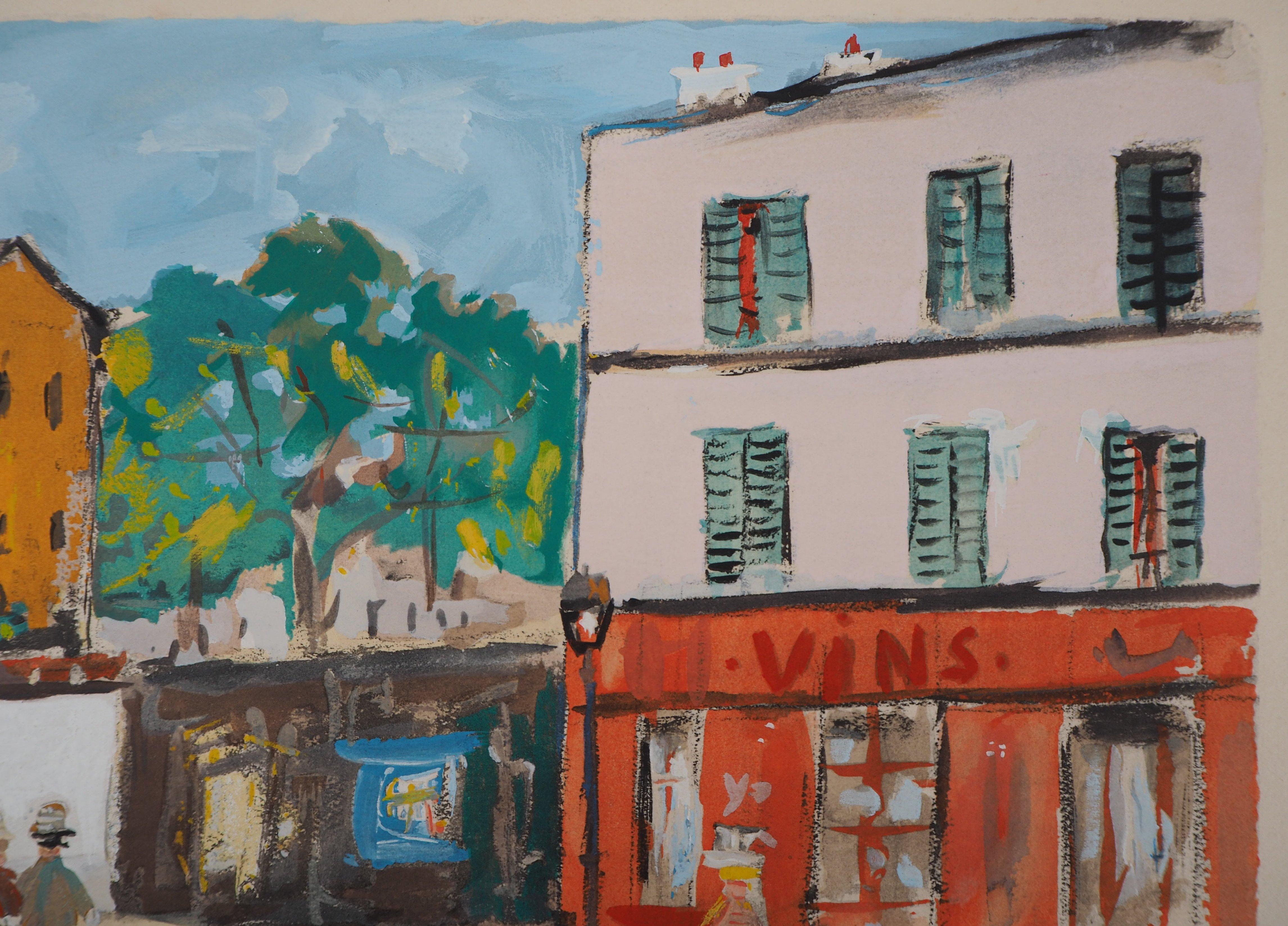 Cabaret in Montmartre - Original Lithograph - Modern Print by Maurice Utrillo