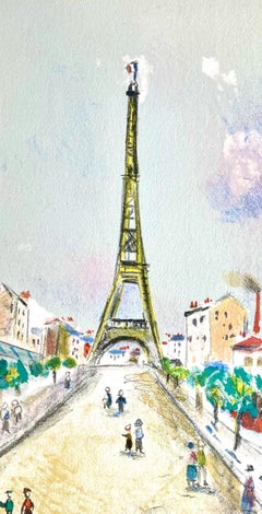 Maurice Utrillo, The Eiffel Tower, from Paris Capital, 1955