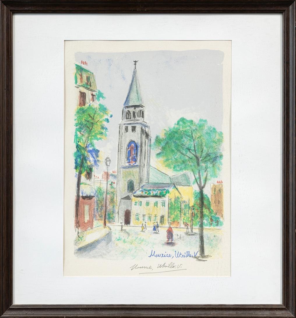 Colour lithograph on paper, edited in 1955.
Limited edition of 197 pieces, part of the “Paris Capitale” series.
Hand-signed in pencil by artist in bottom center.

Paper size: 37 x 26,5 cm
Framed size: 40 x 29,5 cm 
Very good conditions, with bright