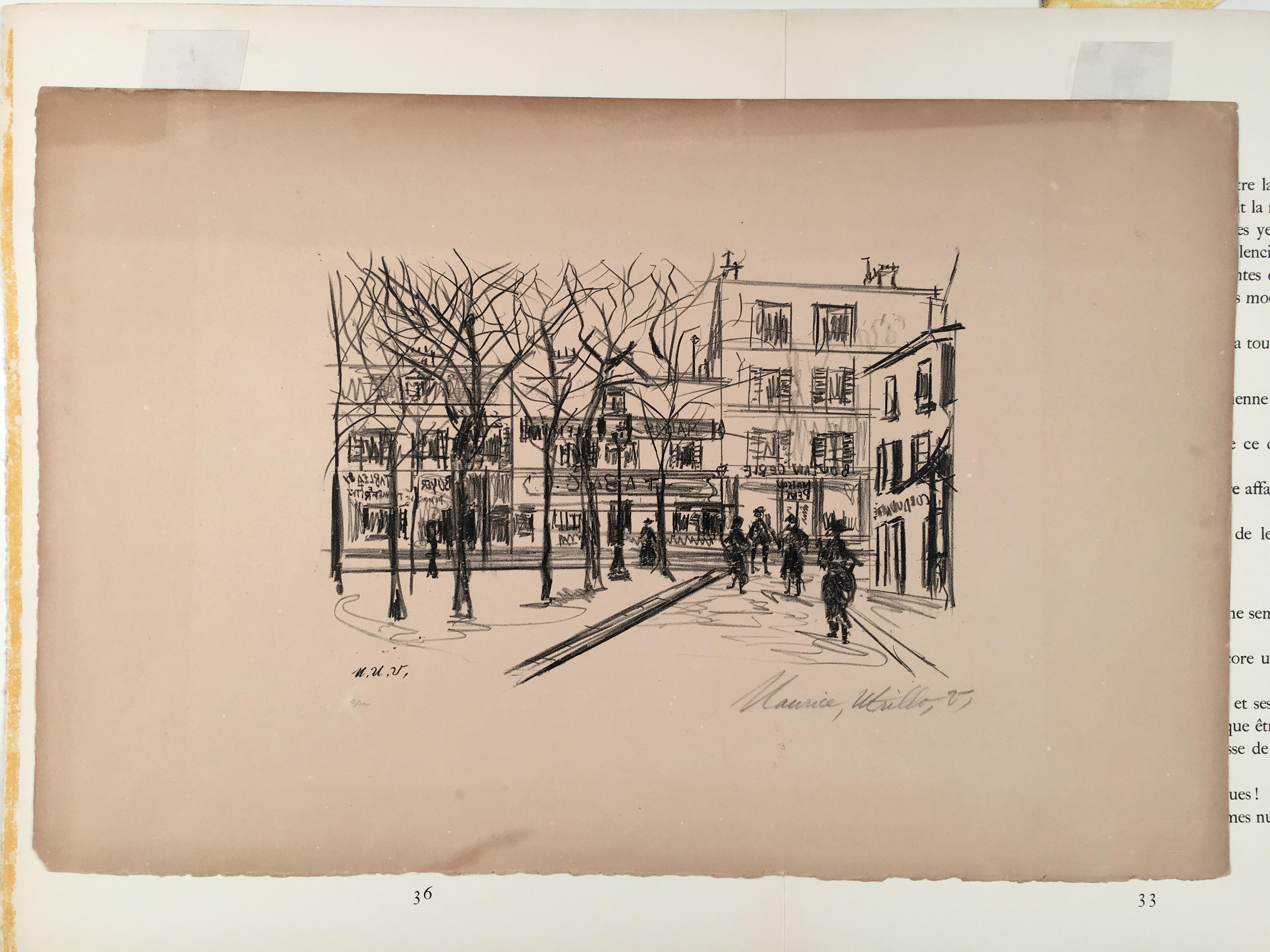 Maurice Utrillo, original, pencil signed and numbered (2/100) lithograph, ca. 1925.

Maurice Utrillo (born Maurice Valadon, 1883 – 1955), was a French painter who specialized in cityscapes. Born in the Montmartre quarter of Paris, France, Utrillo is