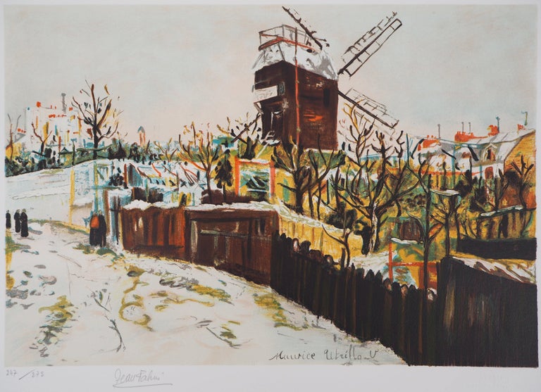 Mill of Montmartre - Lithograph - Print by Maurice Utrillo