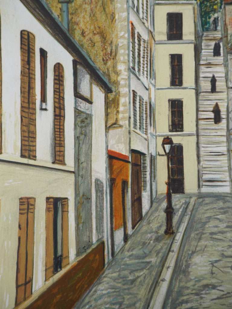 Maurice UTRILLO (1883 - 1955)
Cottin Alley in Paris

Lithograph
Printed signature in the plate
On vellum Arches
This edition is autentified by the blind stamp S.P.A.D.E.M
56 cm x 38 cm (c. 22 x 14.9 inch)

Excellent condition