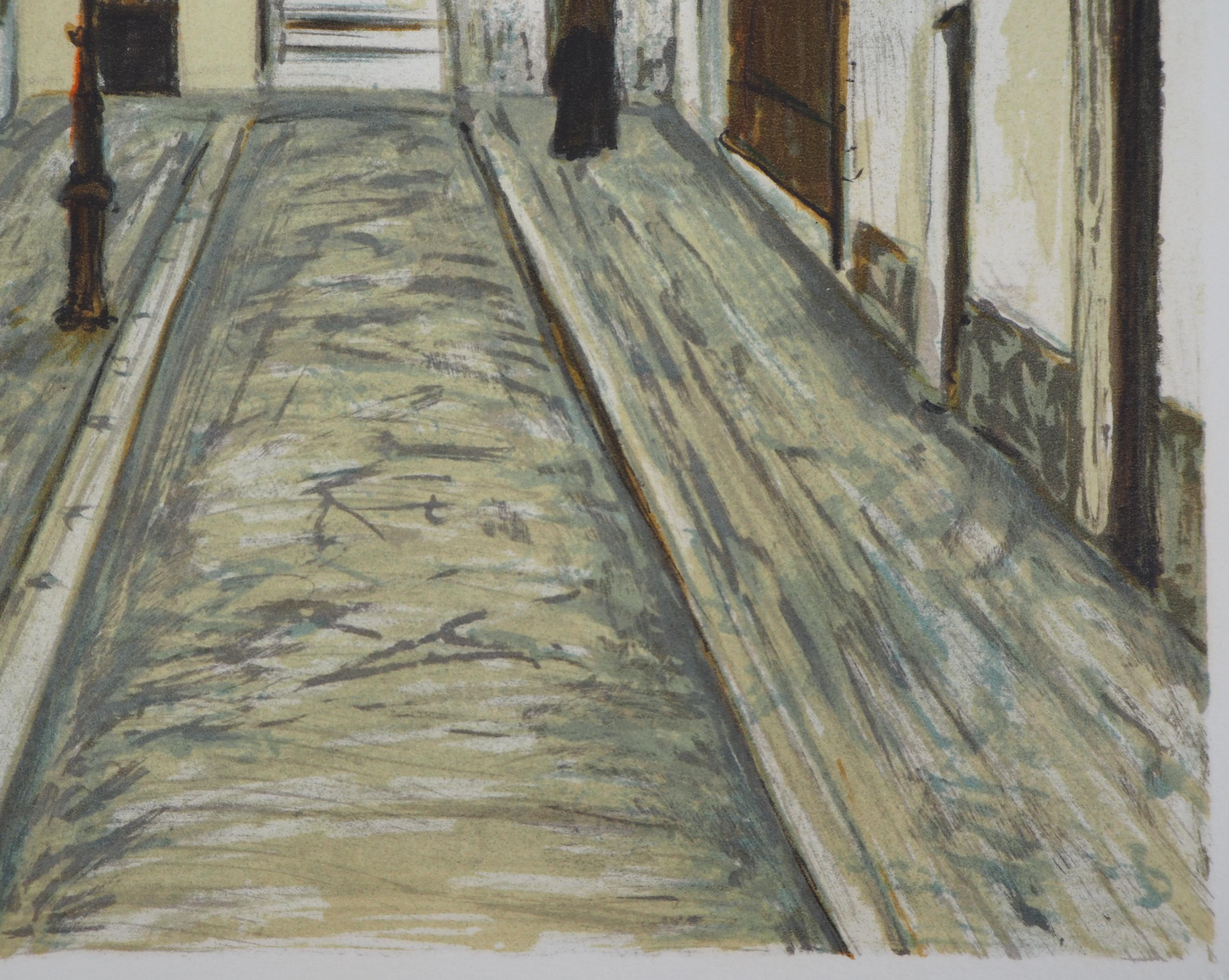 Montmartre : Vicolo Cottin a Parigi - Litografia - Print Moderno di Maurice Utrillo