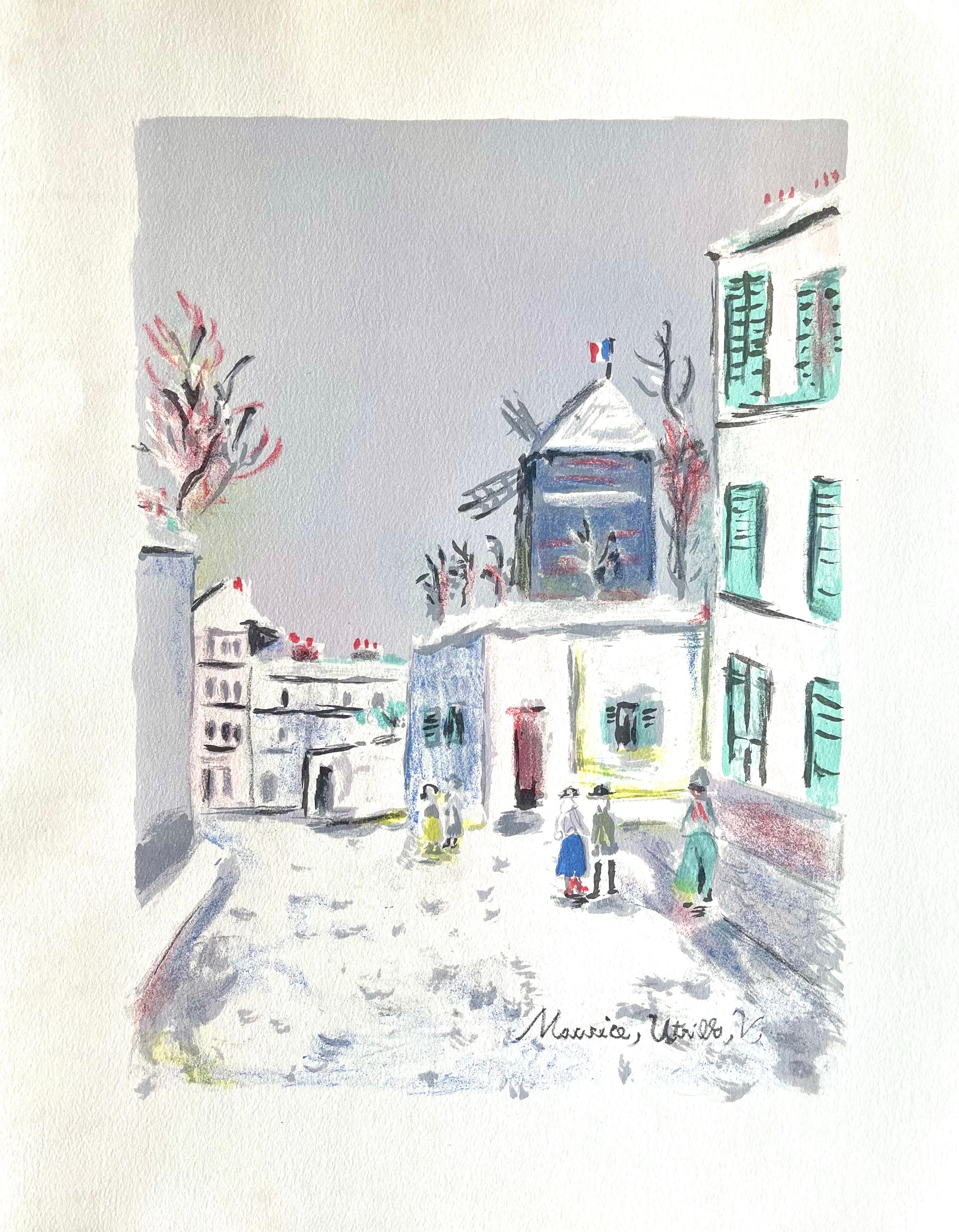 Montmartre (Moulin de la Galette), Paris Capitale, Maurice Utrillo For Sale 6