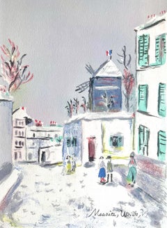 Vintage Montmartre (Moulin de la Galette), Paris Capitale, Maurice Utrillo