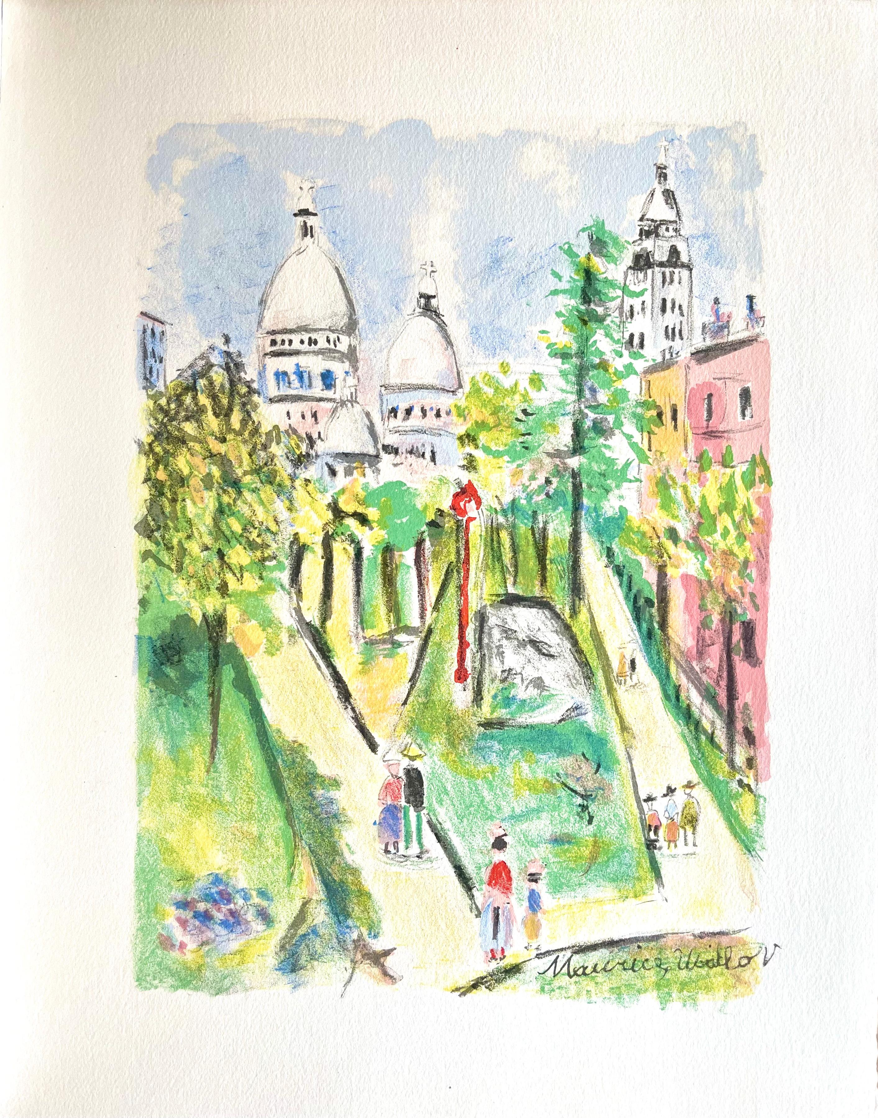 Montmartre (Place Saint-Pierre), Paris Capitale, Maurice Utrillo For Sale 7