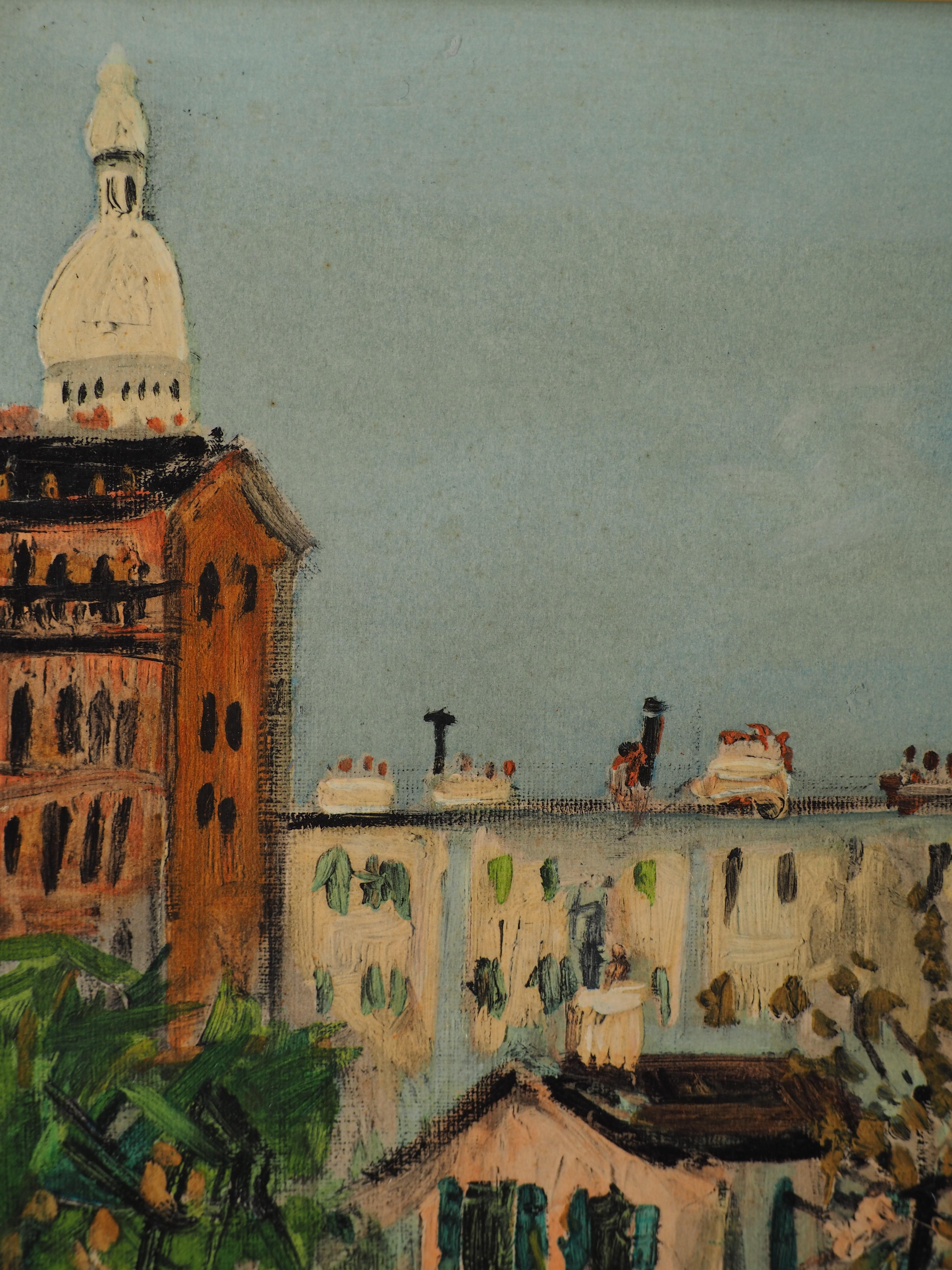 París, Montmartre : Moulin de la Galette (el Molino) - Litografía sobre lienzo 3