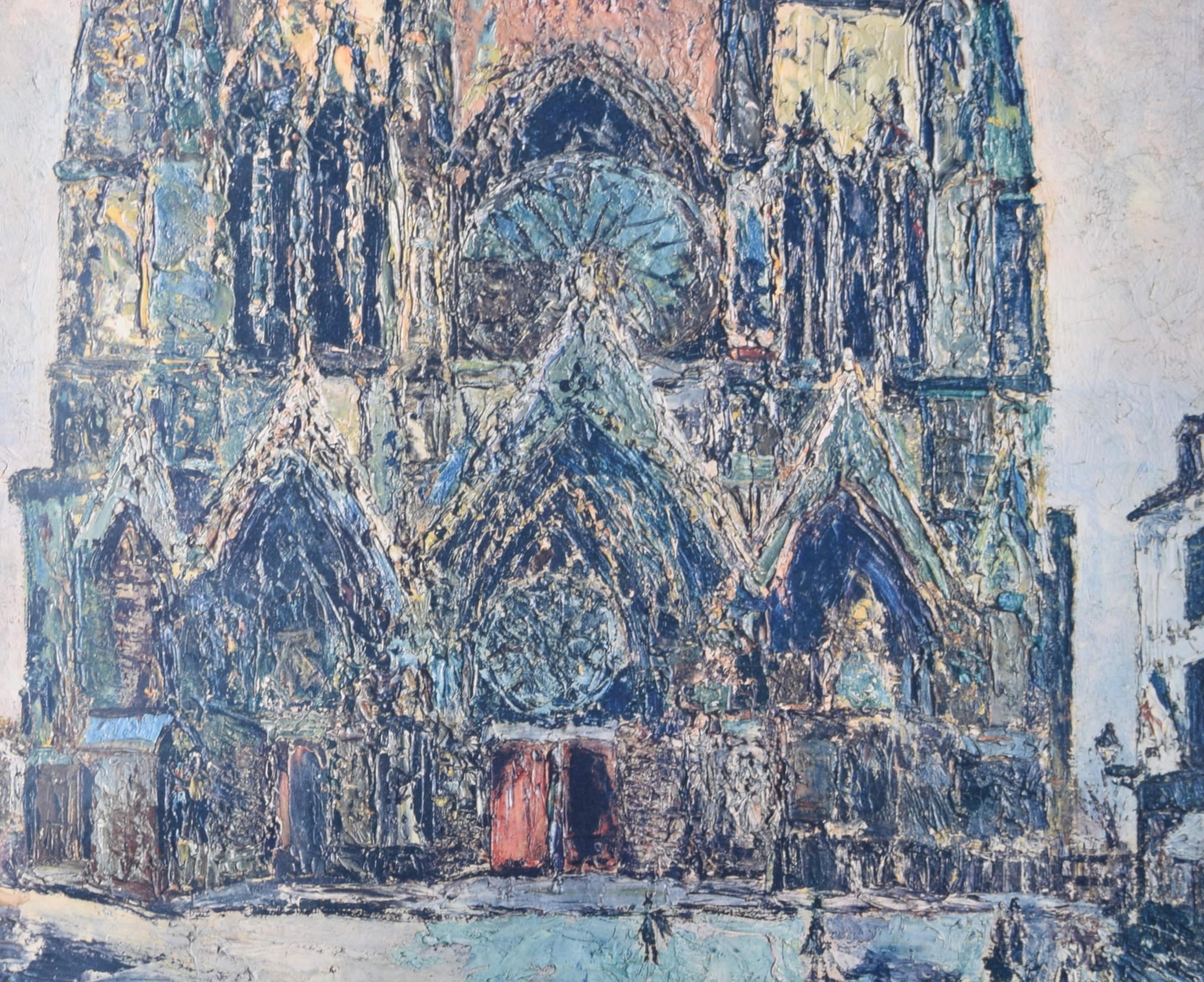 Reims Cathedral, France poster after Maurice Utrillo Post-Impressionism For Sale 2
