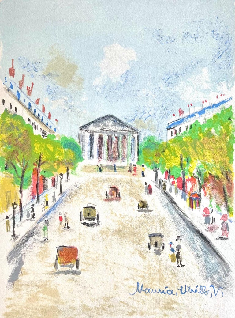 Épreuve En Couleur Sur Papier Signée MAURICE UTRILLO - Période XIXème - Thème Paysage - Original