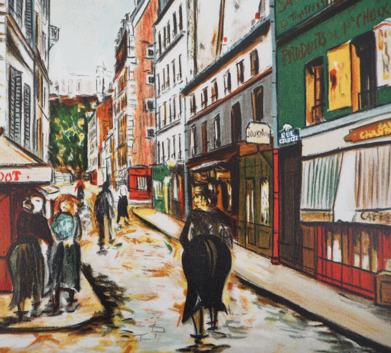 Seveste Street of Montmartre - Lithograph - Modern Print by Maurice Utrillo