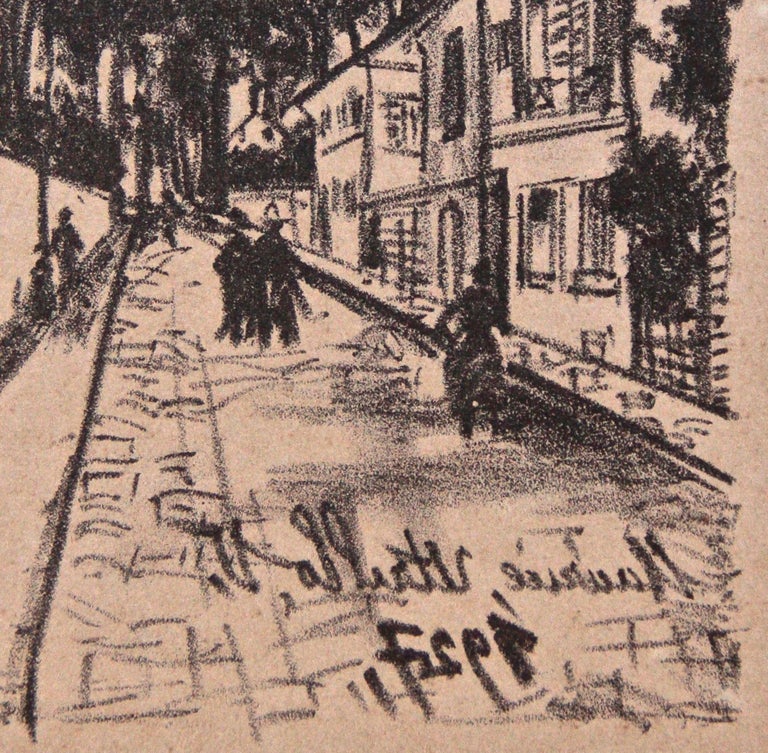 Streewalkers - Original Lithograph by Maurice Utrillo - 1927 For Sale 2