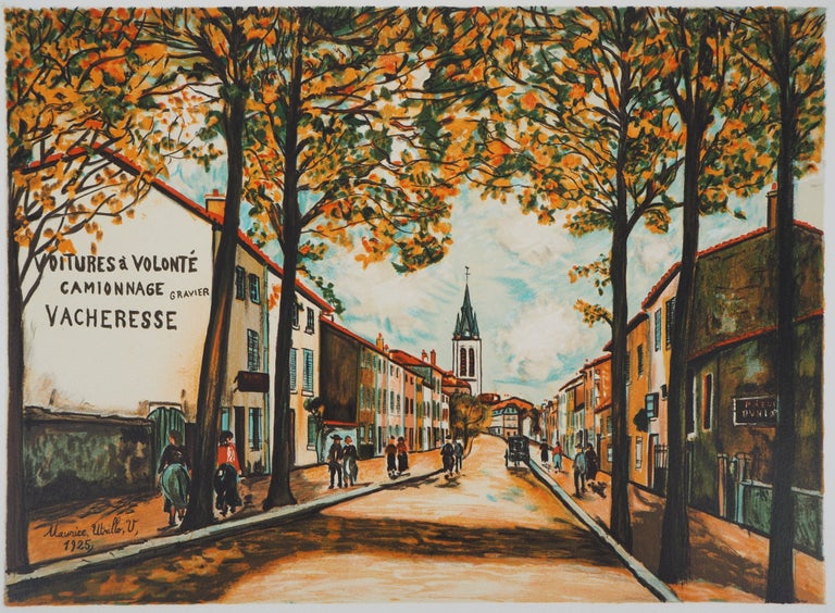 The Little Village - Lithograph - Print by Maurice Utrillo