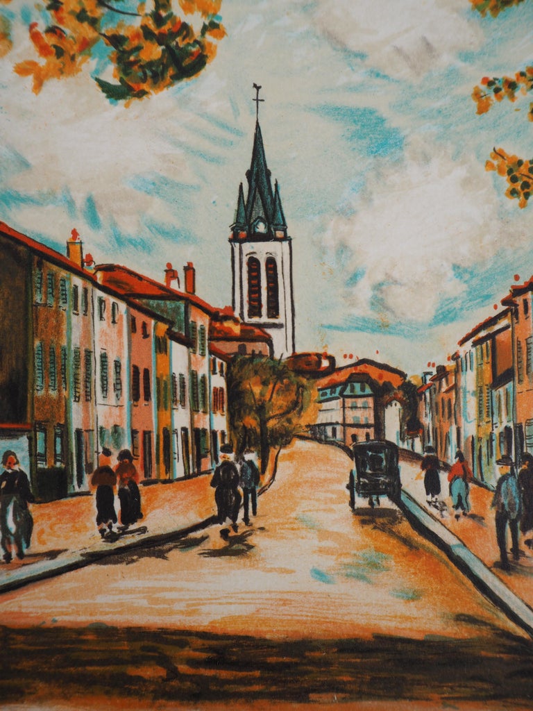 The Little Village - Lithograph - Modern Print by Maurice Utrillo