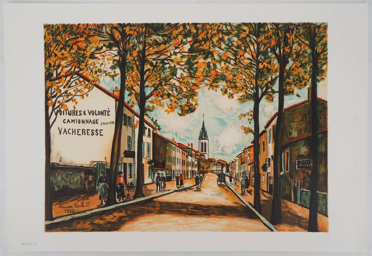 Maurice Utrillo Landscape Print - The Little Village - Lithograph