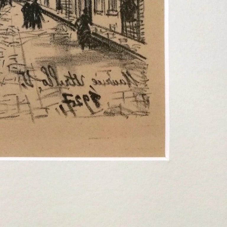 The Walk - Original Lithograph by Maurice Utrillo - 1927 For Sale 1