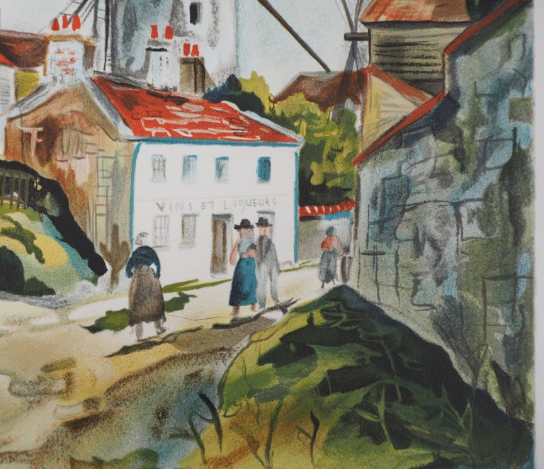 Maurice UTRILLO (1883 - 1955)
Three Mills in Montmartre, 1922

Lithograph
Printed signature in the plate
On Arches vellum 37.5 cm x 54.3 cm (c. 14,5 x 21,2 inch)

Excellent condition