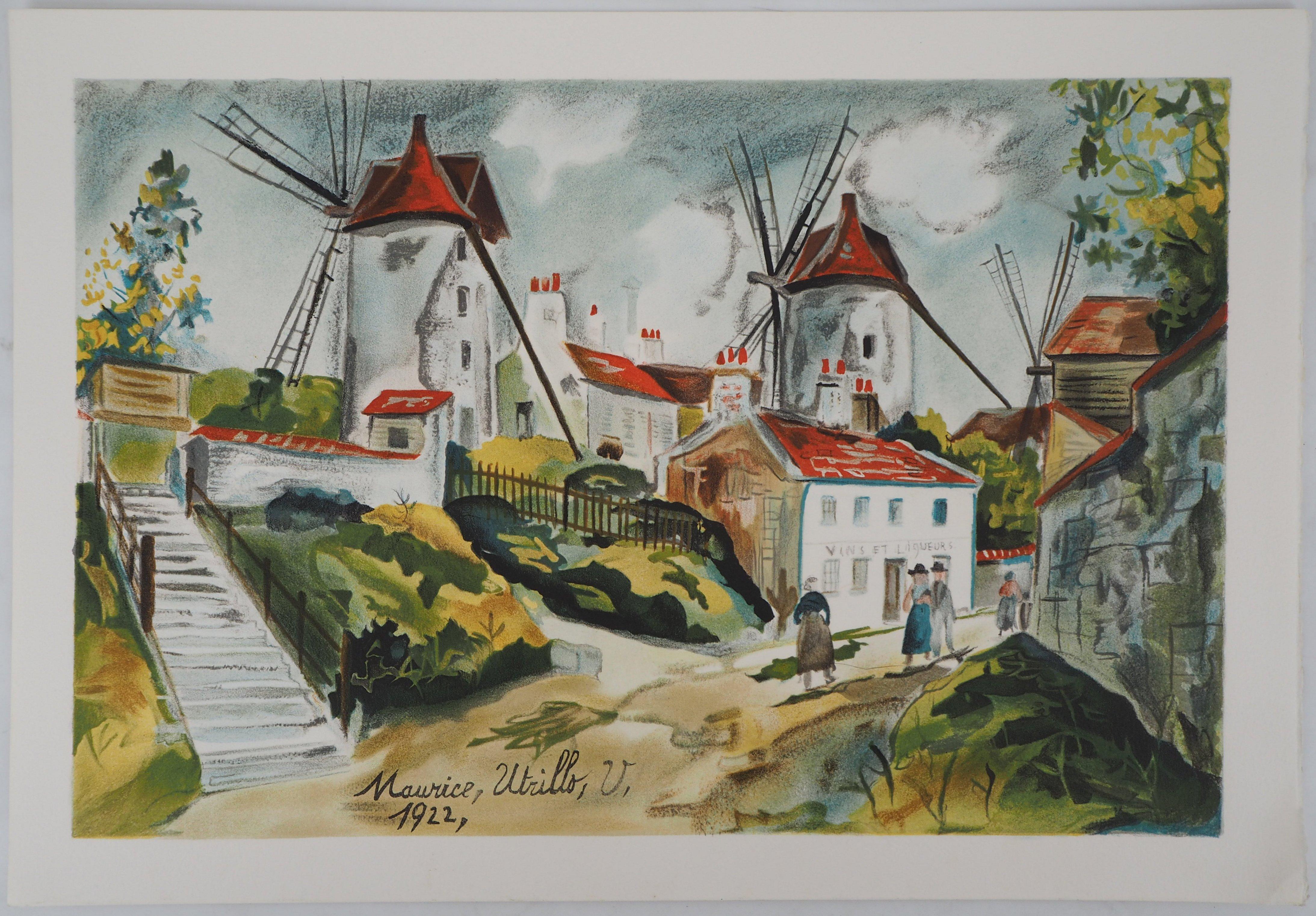 Three Mills in Montmartre - Lithograph