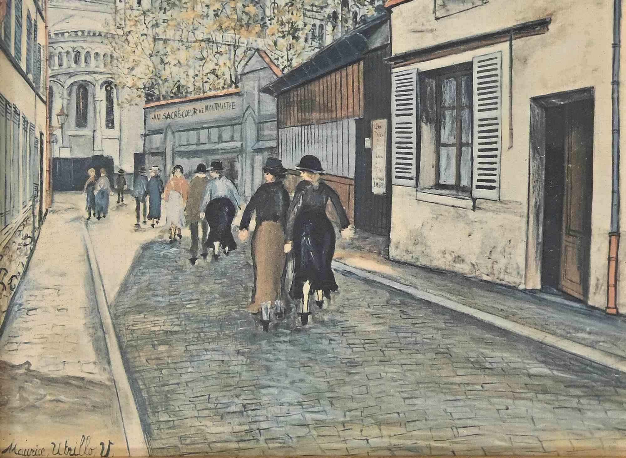 Walk Downtown - Offset and Lithograph after M. Utrillo - Mid 20th century - Print by Maurice Utrillo
