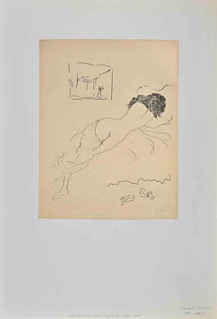 Nude From Back - Lithograph by Maurice Vertès - Mid-20th Century