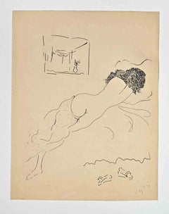 Nude From Back - Lithograph by Maurice Vertès - Mid-20th Century