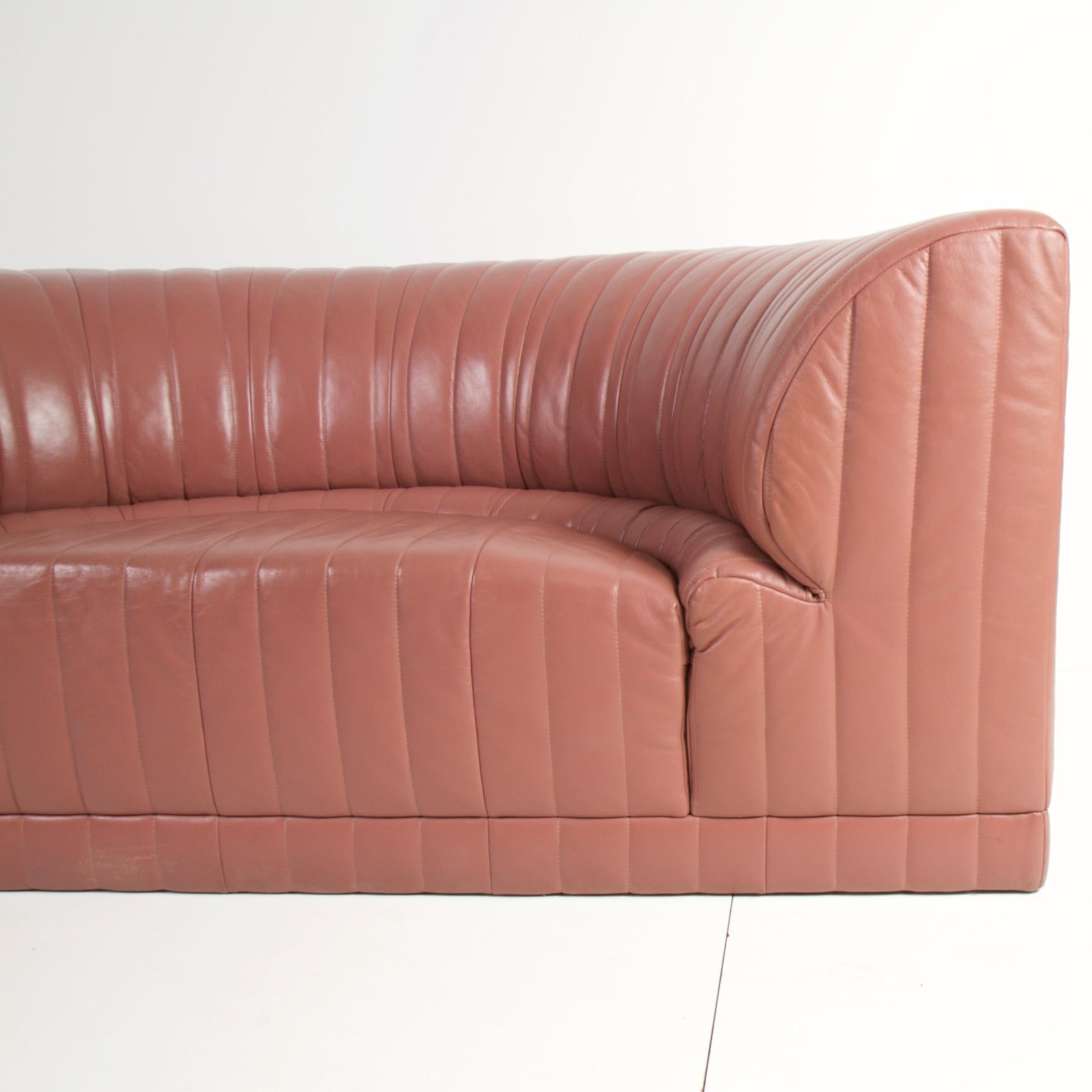 American Roche Bobois Leather Crescent Sofa