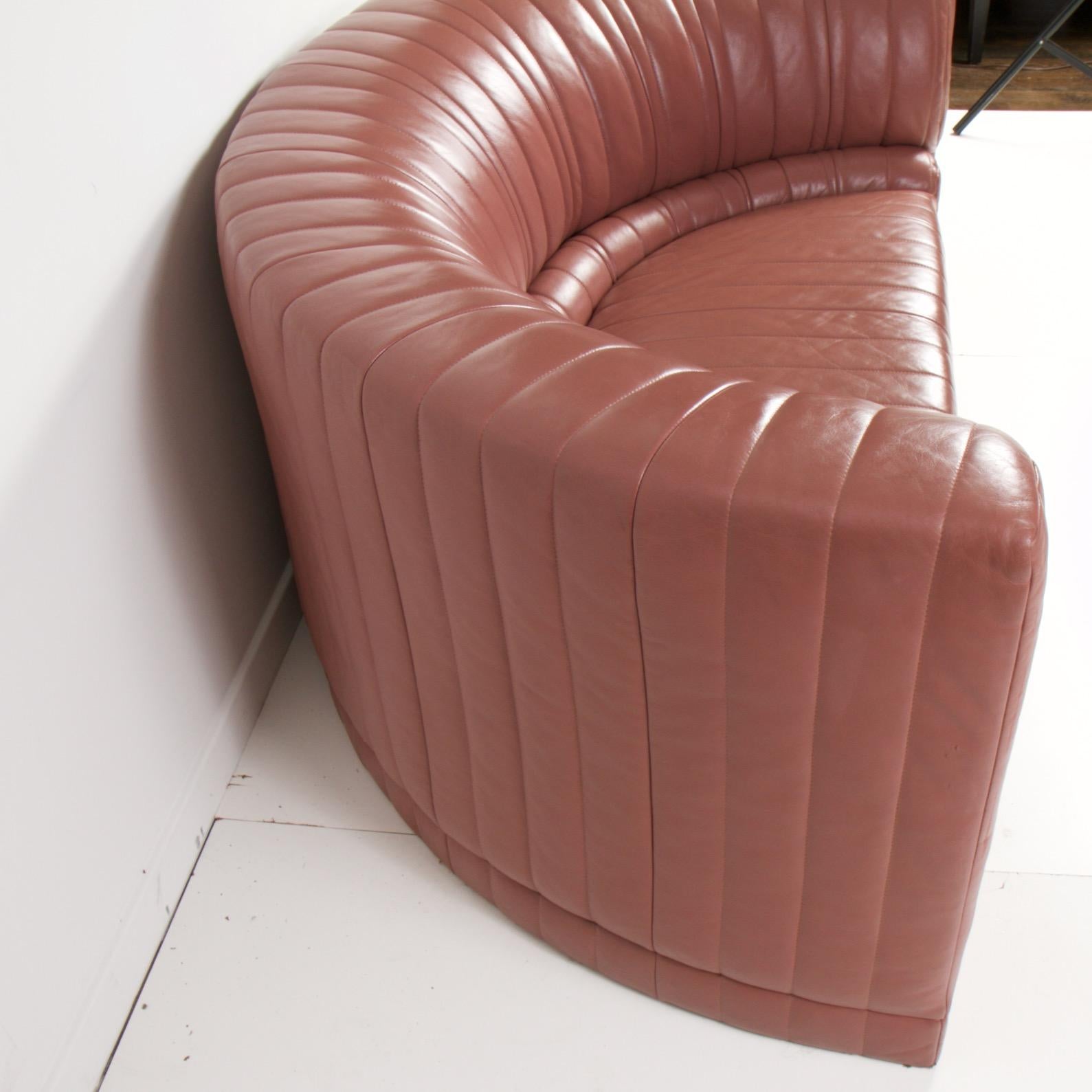 20th Century Roche Bobois Leather Crescent Sofa