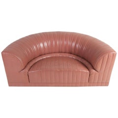 Vintage Roche Bobois Leather Crescent Sofa