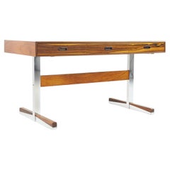 Maurice Villency Mid Century Chrome and Rosewood Desk