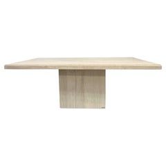 Maurice Villency Monolithic Travertine Rectangular Dining Table