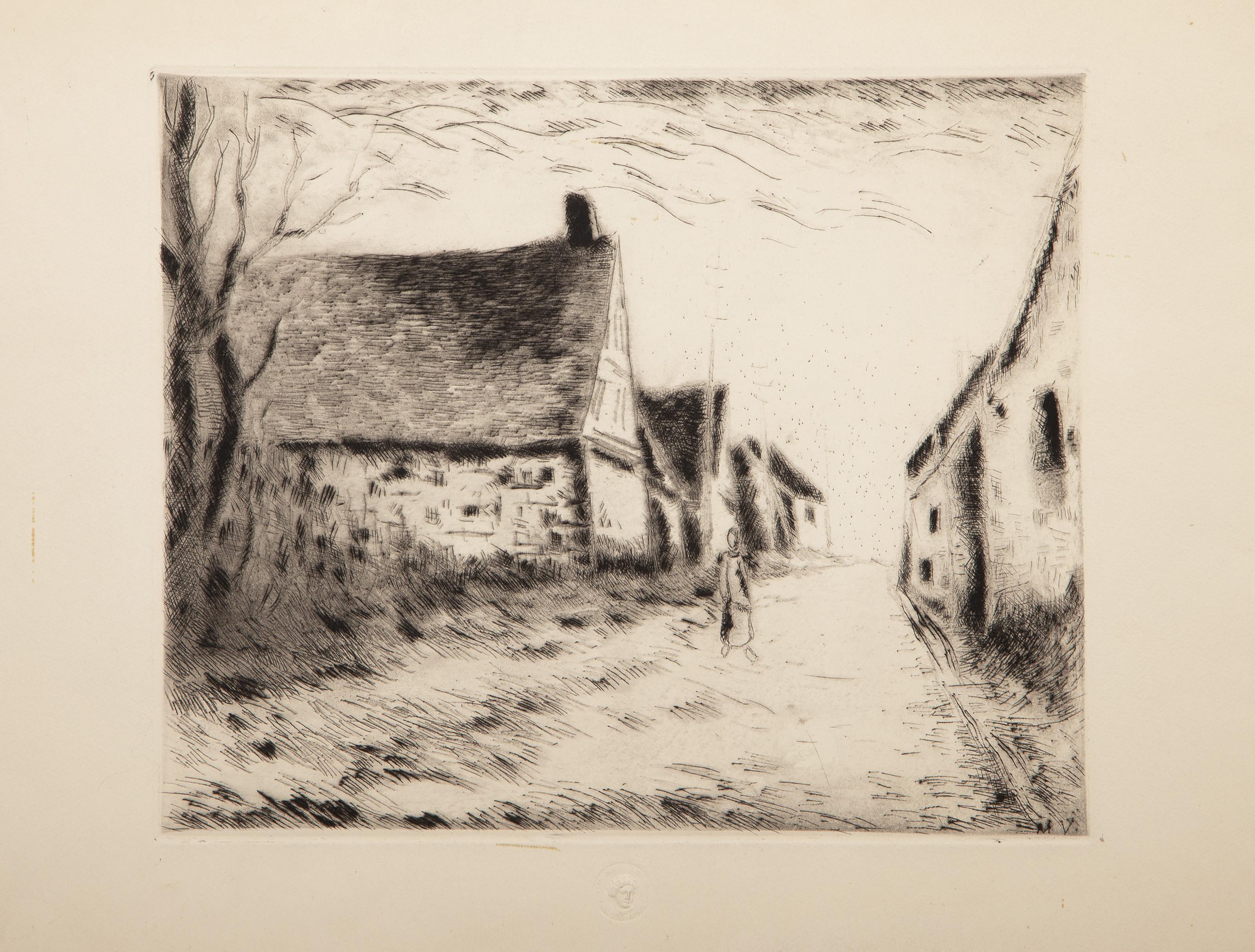 Maurice Vlaminck, After, French (1876 - 1958) - Boissy-Les-Perches, Year: 1951, Medium: Drypoint and Etching on Arches, signed 'MV' in the plate, Image Size: 10 x 12 inches, Size: 15 x 22 in. (38.1 x 55.88 cm), Publisher: Musee Louvre Chalcographie,