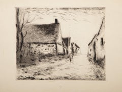 Boissy-Les-Perches, acquaforte impressionista di Maurice Vlaminck