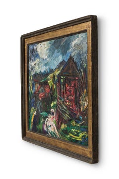 Maurice Wague-Weyman French-Hungarian Framed Landscape, Titled, "Country"