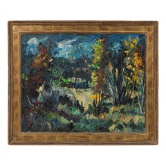 Maurice Wague-Weyman French-Hungarian Landscape, Titled: "Nightfall"