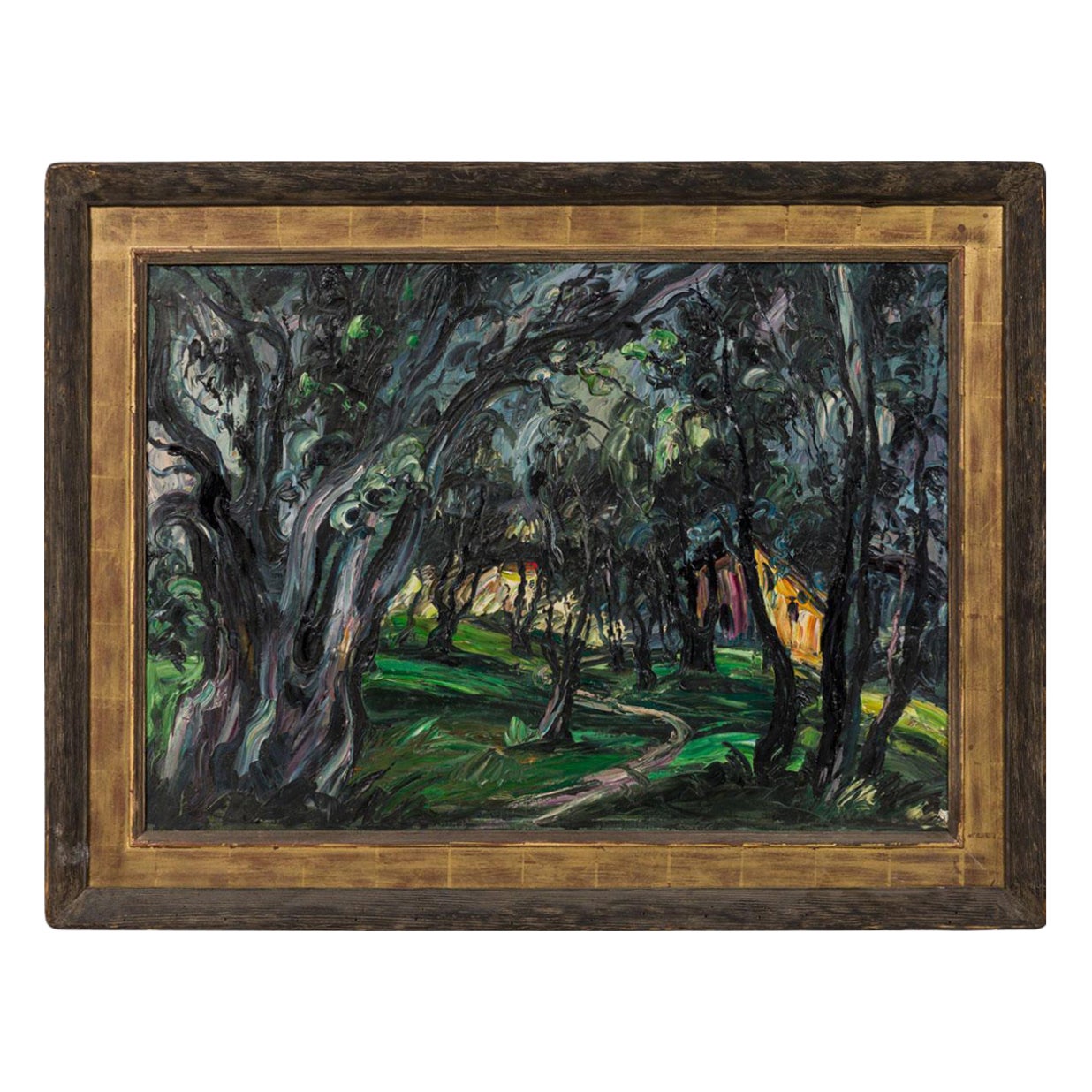 Maurice Wague-Weyman Hungarian Landscape Painting, "The Cabin in the Woods"