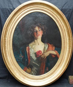 Portrait of Mrs Bury Barry - British Edwardian art oil painting