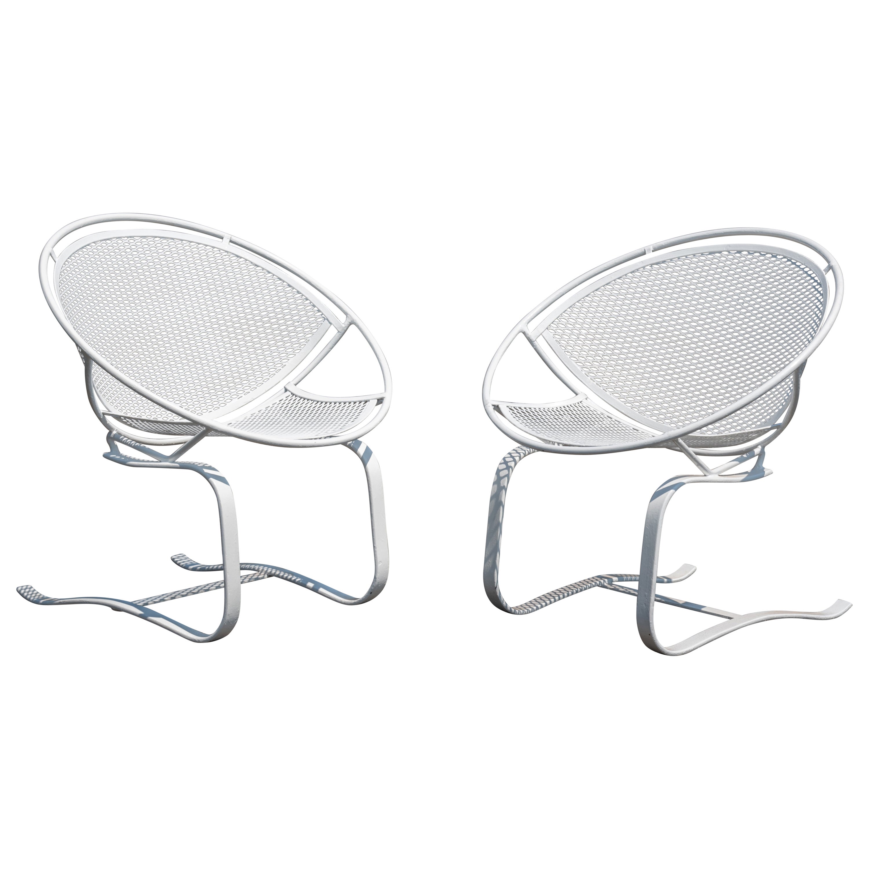 Maurizio Tempestini for Salterini Cantilevered Radar Spring Lounge Chairs a Pair For Sale