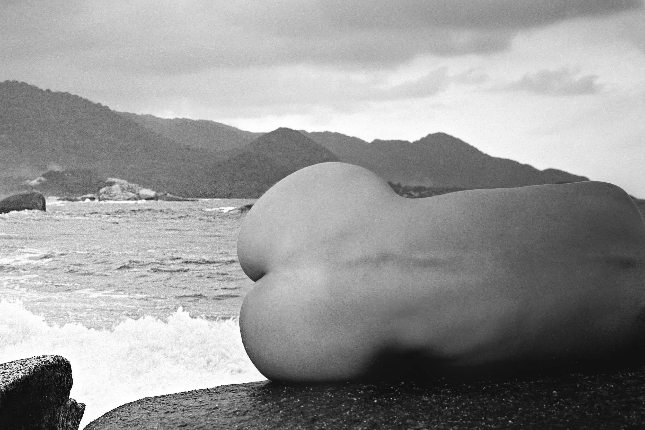 Half Angels Half Demons #14, Nude in a landscape B&W limited edition photograph - Photograph by Mauricio Velez