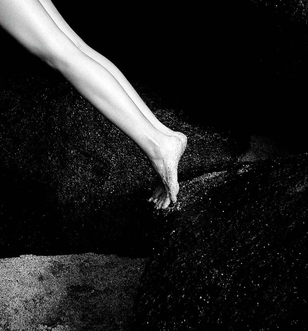 Half Angels Half Demons #17, Nude in a landscape. Black and white photograph - Contemporary Photograph by Mauricio Velez