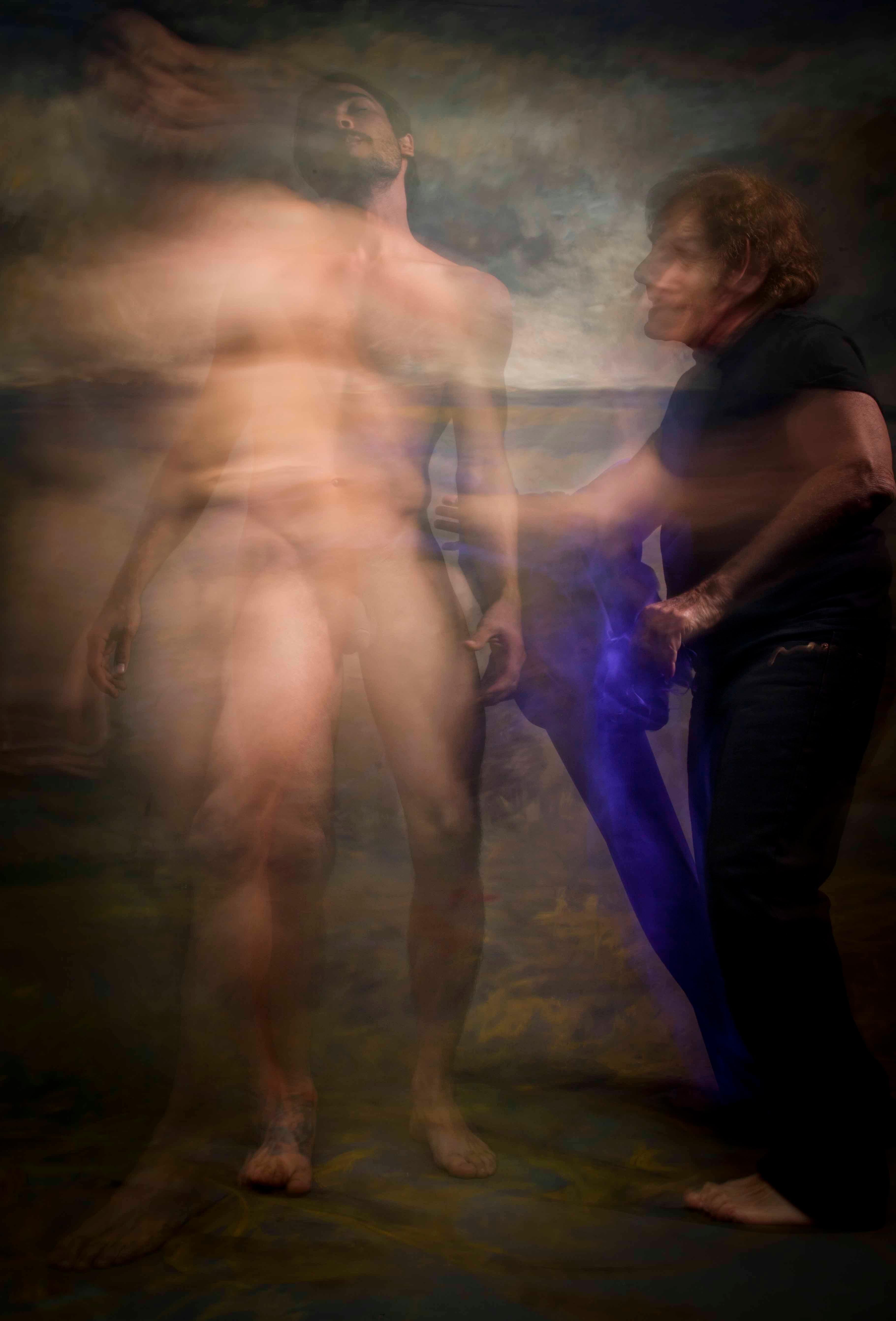 Mauricio Velez Color Photograph - Untitled II, Half Angels Half Demons. Male Nude Color photograph