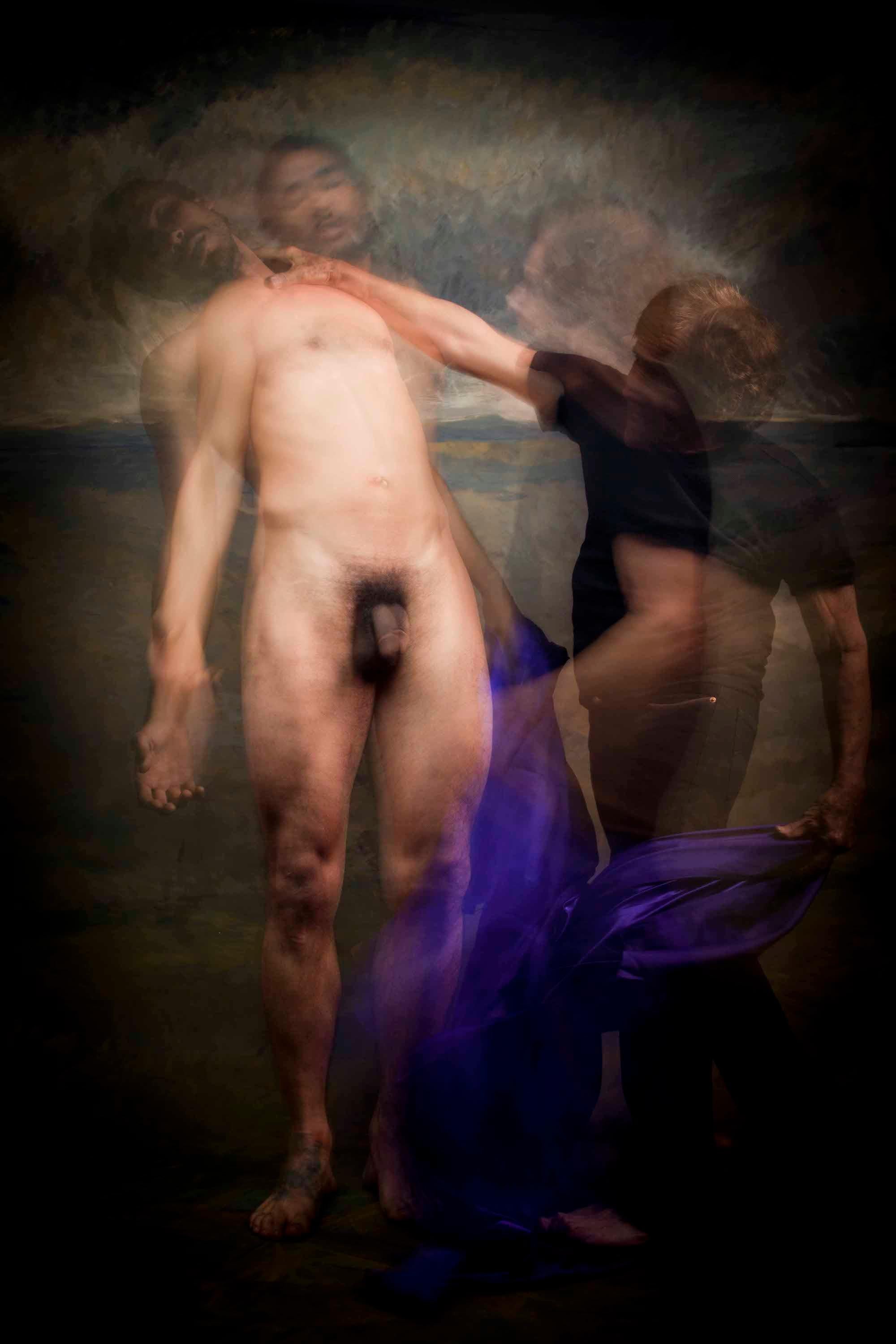 Untitled II, III, IV and V,  From the Half Angels Half Demons series. Male Nude  - Black Nude Photograph by Mauricio Velez