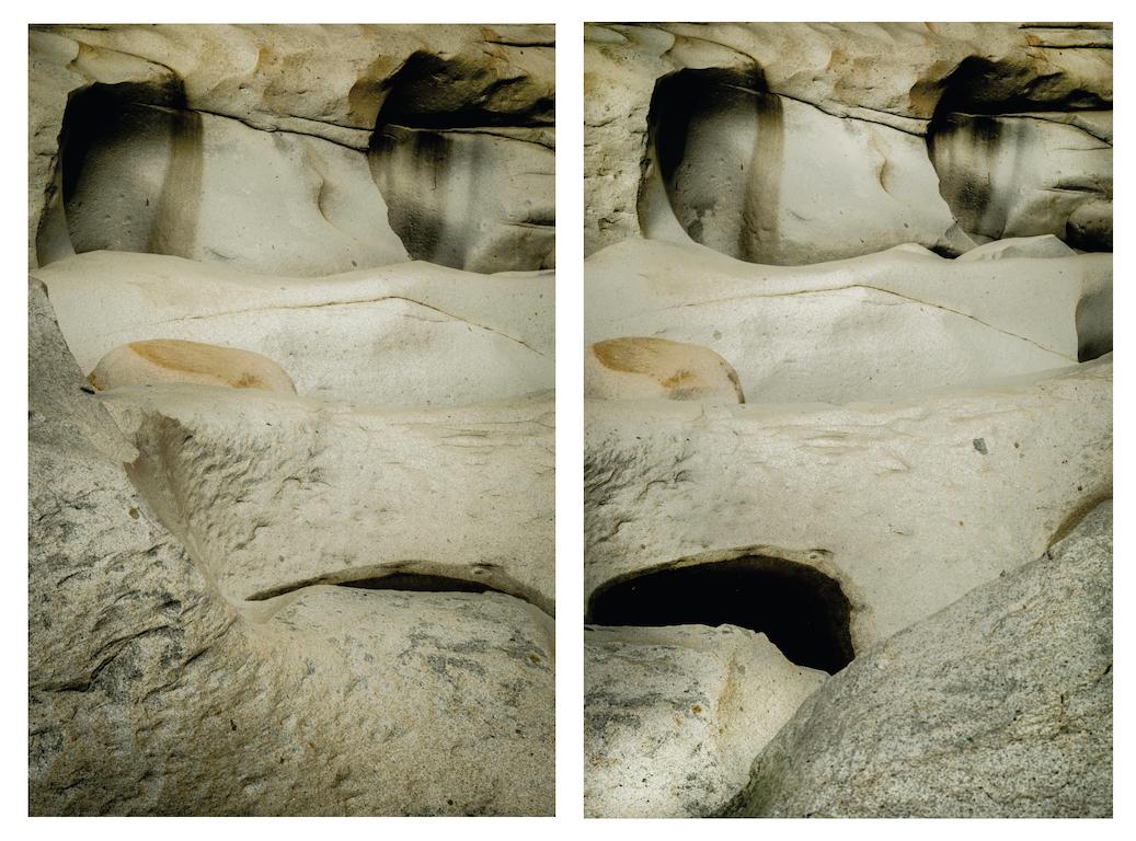 Mauricio Velez Landscape Photograph - Untitled III and Untitled I. Abstract rocks landscape color photographs