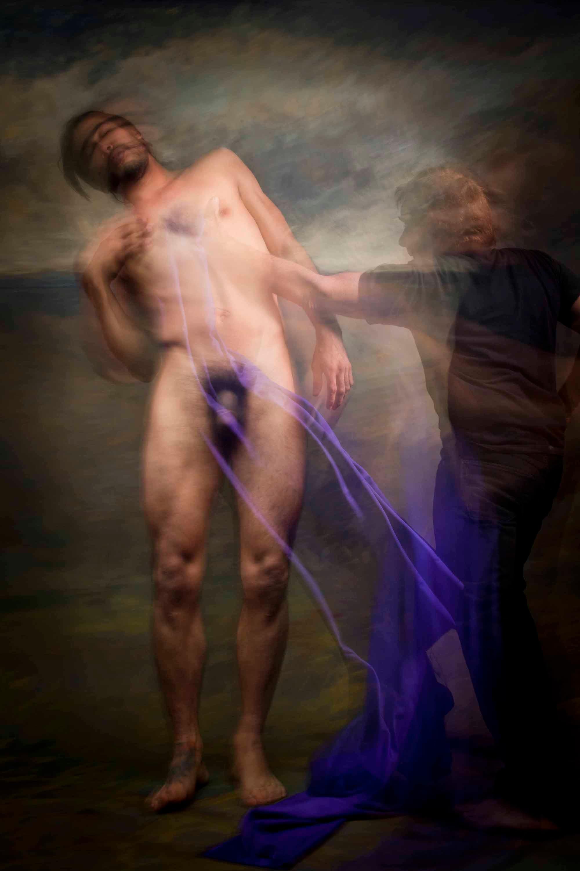 Untitled IV and V, Diptych, From the Half Angels Half Demons series. Male Nude - Contemporary Photograph by Mauricio Velez