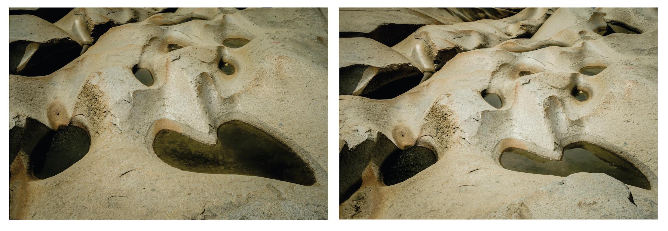 Mauricio Velez Landscape Photograph - Untitled V and Untitled VI. Abstract rocks landscape color photographs