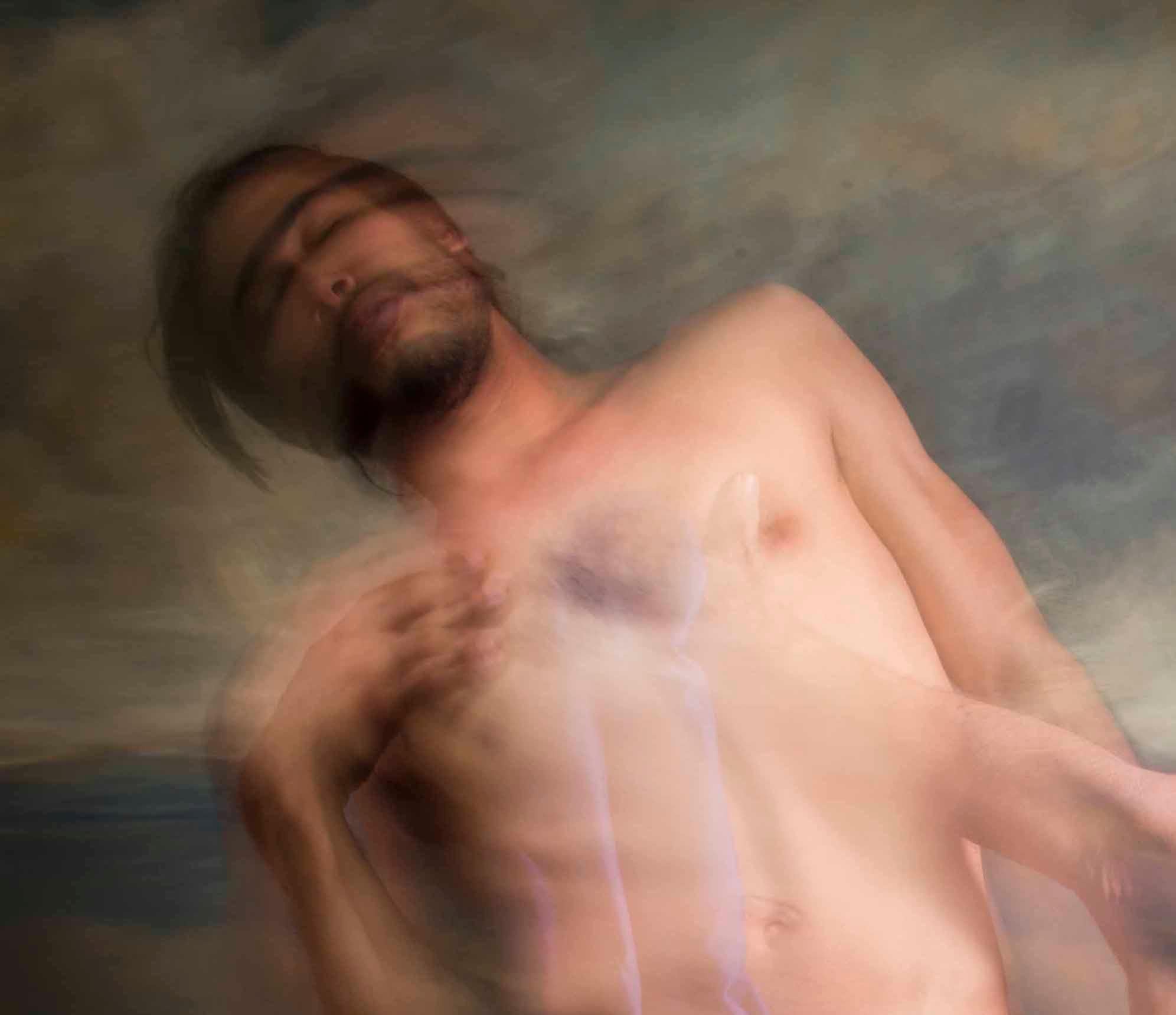 Untitled V, From the Half Angels Half Demons series. Male Nude Color photograph - Photograph by Mauricio Velez