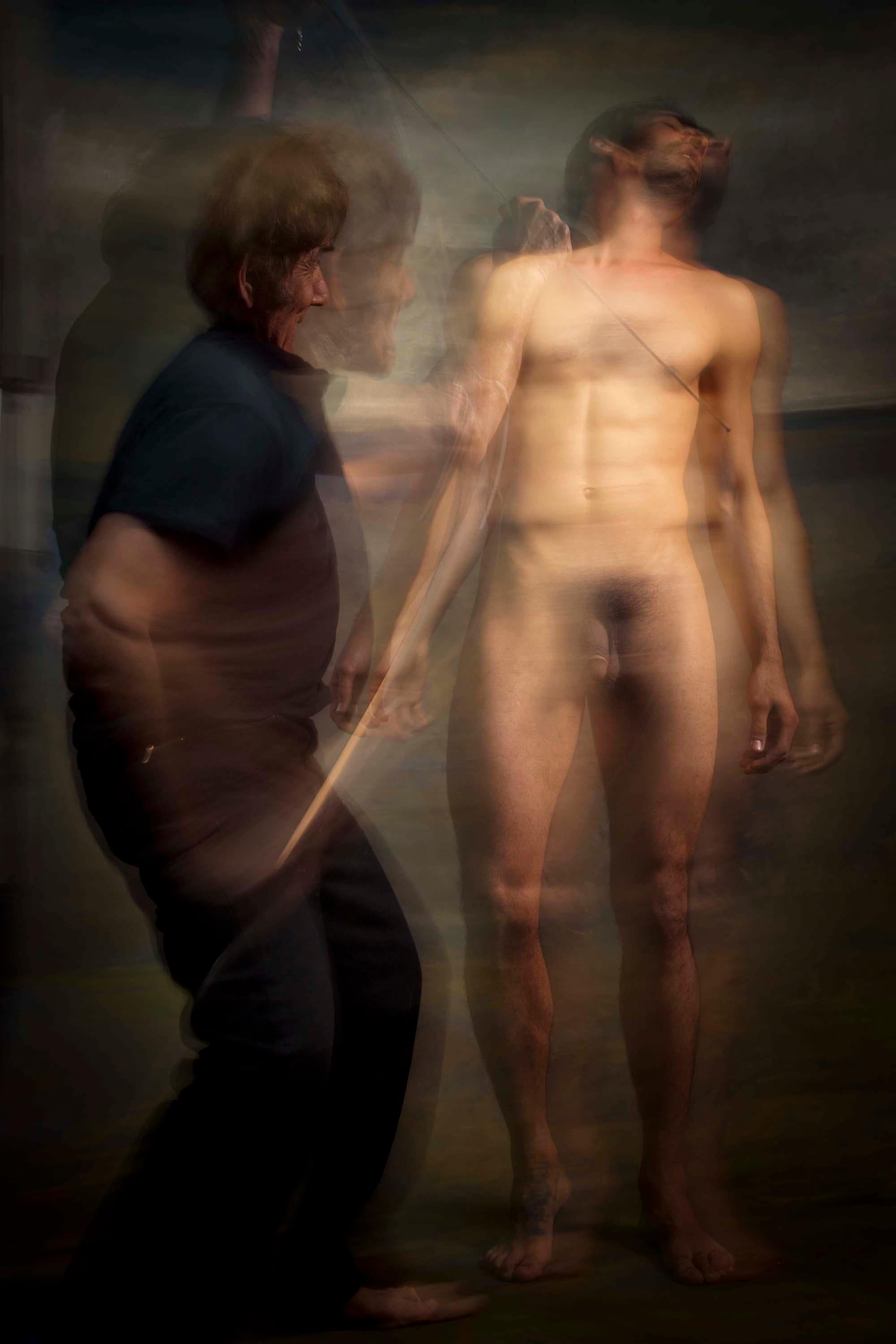 Untitled VI and IX, Diptych, From the Half Angels Half Demons series. Male Nude - Photograph by Mauricio Velez