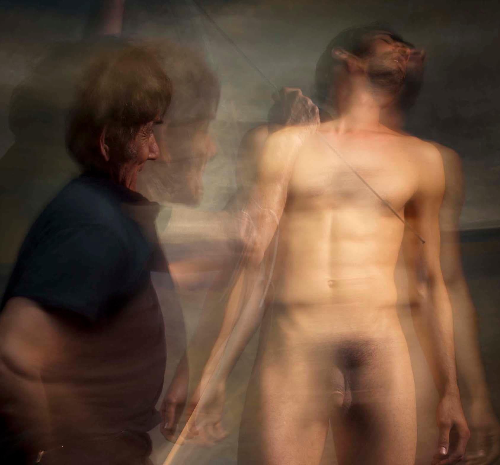 Untitled VI and IX, Diptych, From the Half Angels Half Demons series. Male Nude  - Black Nude Photograph by Mauricio Velez