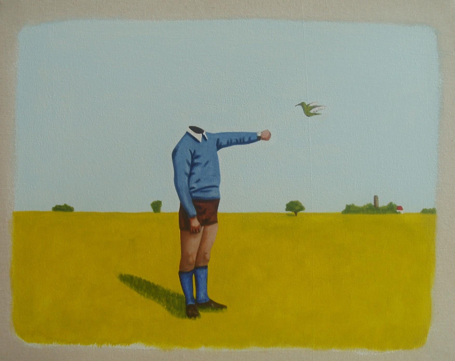 El Engano - peinture figurative, peinture de paysage - Surréalisme Painting par Mauricio Vergara