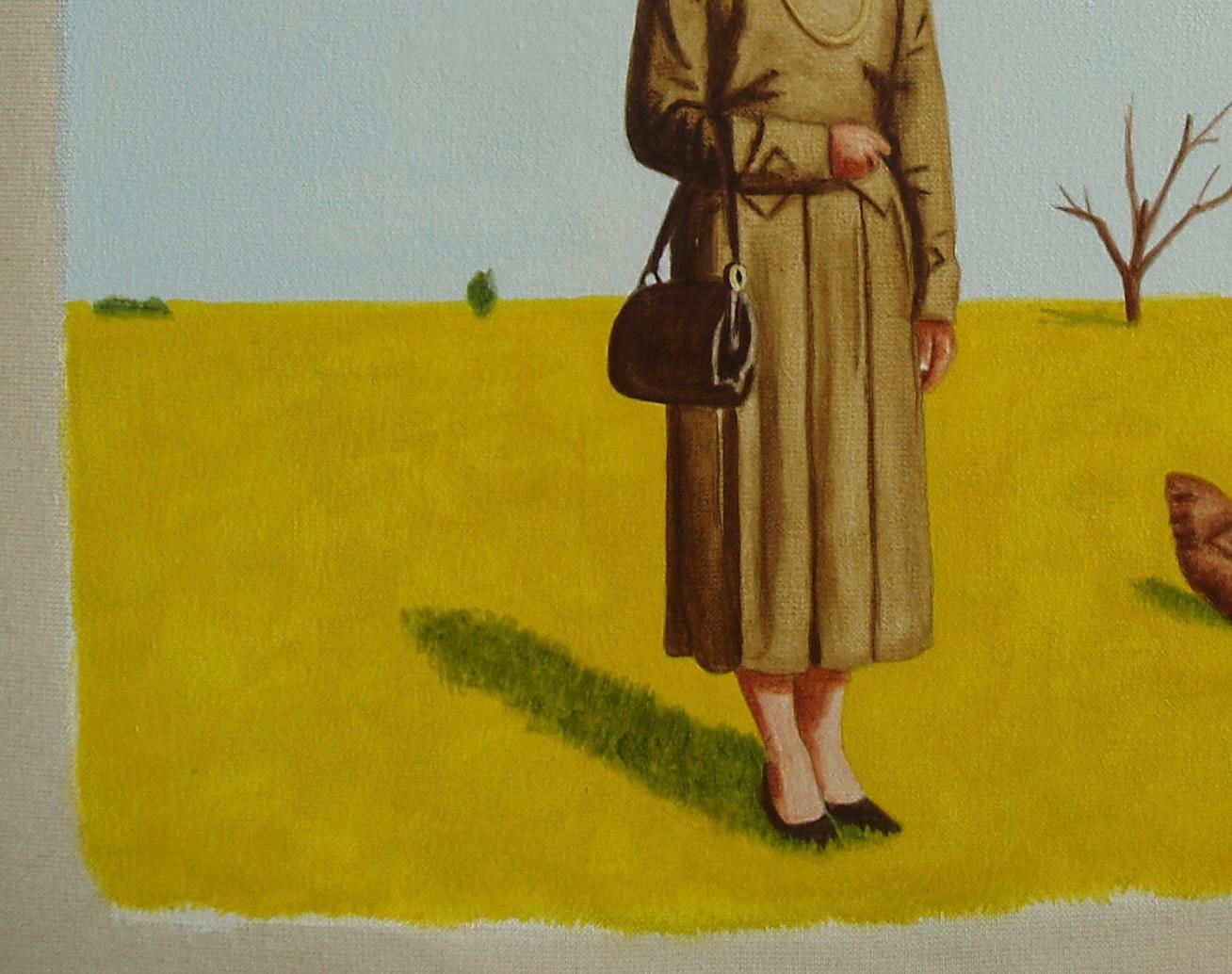 Este hermoso cuadro surrealista de Mauricio viene enrollado en un tubo y hay que estirarlo cuando se reciba.
En sus piezas, Mauricio combina su maestría figurativa con escenarios surrealistas: humanos sin cuerpo, sólo vestidos con elegantes telas,